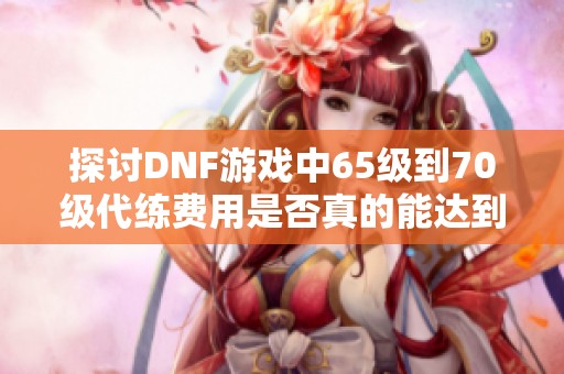 探讨DNF游戏中65级到70级代练费用是否真的能达到200元