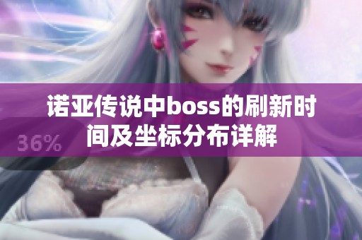 诺亚传说中boss的刷新时间及坐标分布详解