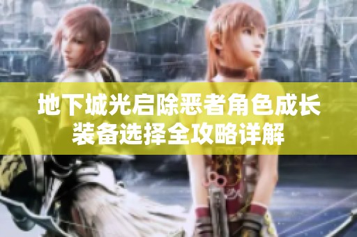 地下城光启除恶者角色成长装备选择全攻略详解