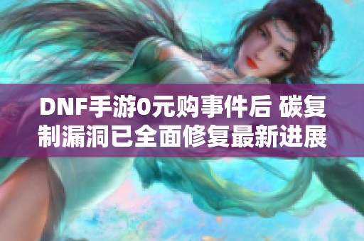 DNF手游0元购事件后 碳复制漏洞已全面修复最新进展揭秘