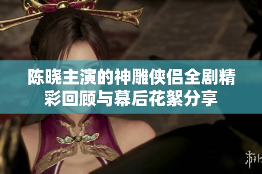 陈晓主演的神雕侠侣全剧精彩回顾与幕后花絮分享