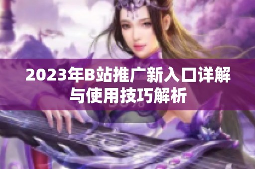 2023年B站推广新入口详解与使用技巧解析