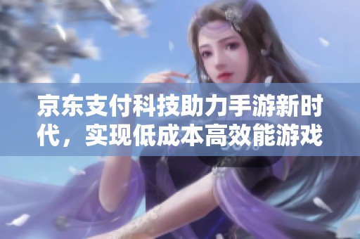 京东支付科技助力手游新时代，实现低成本高效能游戏体验