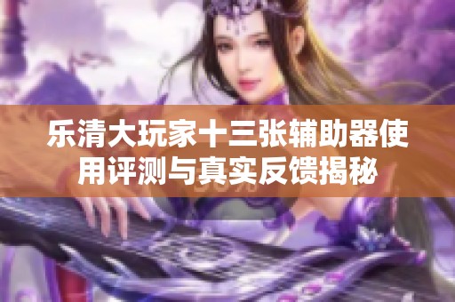 乐清大玩家十三张辅助器使用评测与真实反馈揭秘