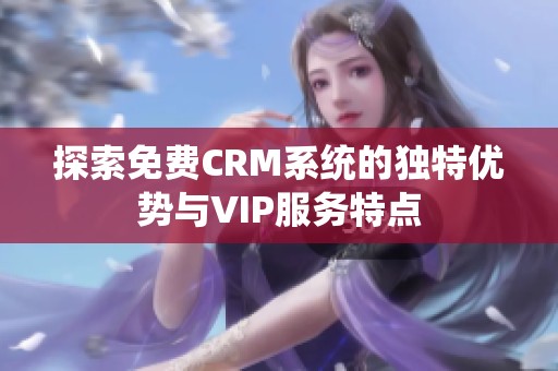 探索免费CRM系统的独特优势与VIP服务特点