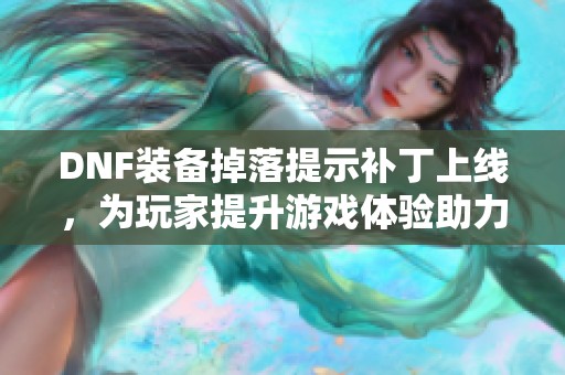 DNF装备掉落提示补丁上线，为玩家提升游戏体验助力