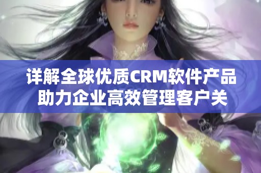 详解全球优质CRM软件产品 助力企业高效管理客户关系