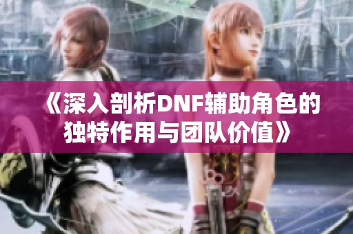 《深入剖析DNF辅助角色的独特作用与团队价值》