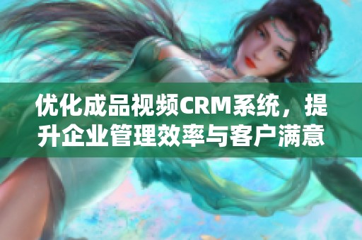 优化成品视频CRM系统，提升企业管理效率与客户满意度