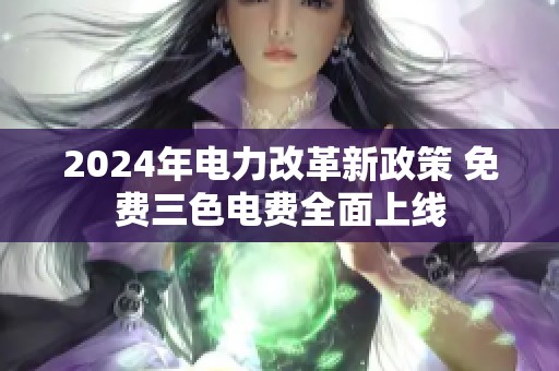 2024年电力改革新政策 免费三色电费全面上线