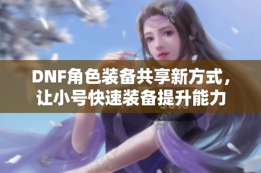 DNF角色装备共享新方式，让小号快速装备提升能力
