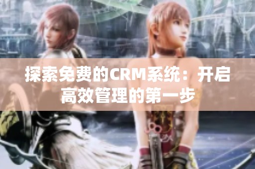 探索免费的CRM系统：开启高效管理的第一步