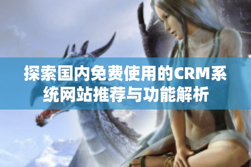 探索国内免费使用的CRM系统网站推荐与功能解析