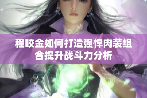 程咬金如何打造强悍肉装组合提升战斗力分析