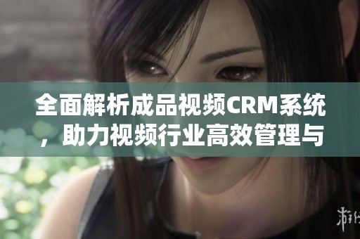 全面解析成品视频CRM系统，助力视频行业高效管理与推广