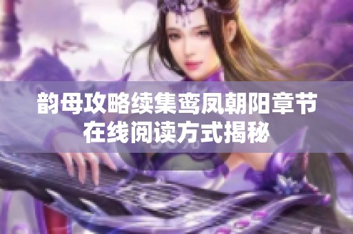 韵母攻略续集鸾凤朝阳章节在线阅读方式揭秘