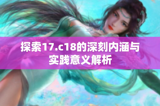 探索17.c18的深刻内涵与实践意义解析