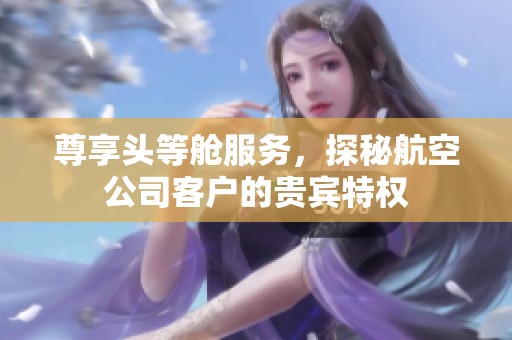 尊享头等舱服务，探秘航空公司客户的贵宾特权