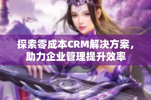 探索零成本CRM解决方案，助力企业管理提升效率