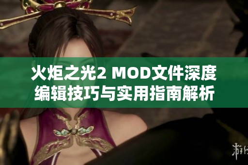 火炬之光2 MOD文件深度编辑技巧与实用指南解析